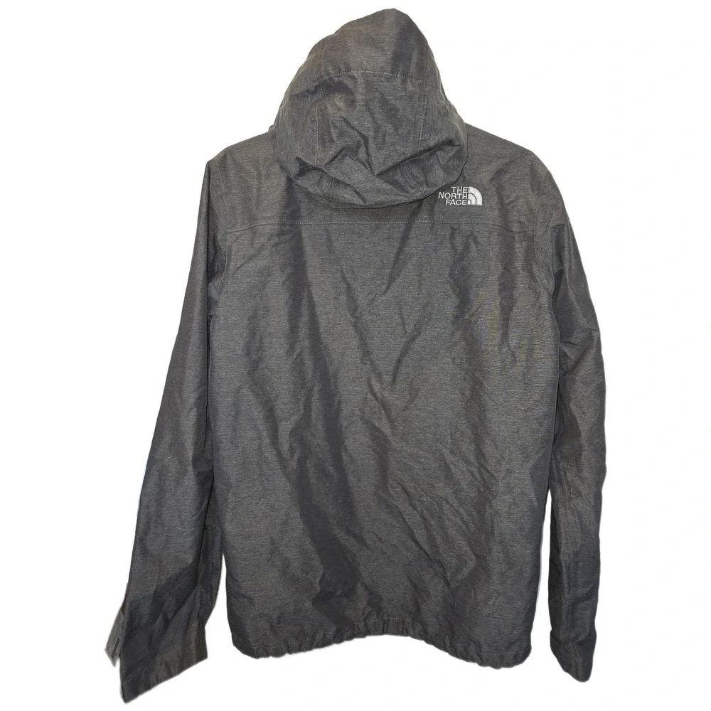 The North Face Mens‎ XS Gray Heathered Hooded Rain Jacket Full Zip Shell